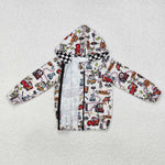 BT0889 Cartoon Cars Hoodie Kids Coat