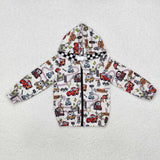 BT0889 Cartoon Cars Hoodie Kids Coat