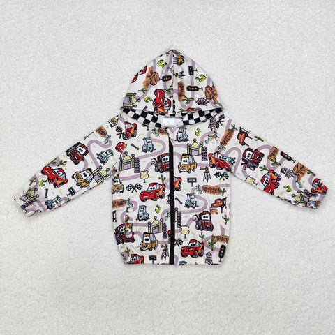 BT0889 Cartoon Cars Hoodie Kids Coat