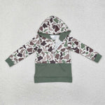 BT0914 Hunting Camo Dog Hoodie Kids Boy Zip Pullover