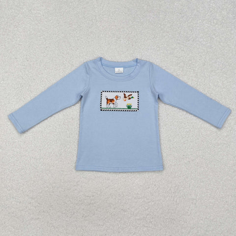 BT1007 Embroidery Mallard Dog Kids Boy Shirt Top