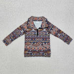 BT1066 Western Howdy Zipper Kids Boys Pullover