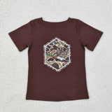 BT1090 Vinyl Mallard Ducks Camo Brown Kids T-Shirt Top