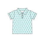 Preorder 12.20 BT1114 Crawfish Blue Kids Boy Polo Shirt Top