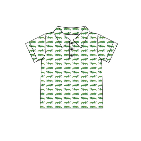 Preorder 12.20 BT1115 Crocodile Green Kids Boy Polo Shirt Top