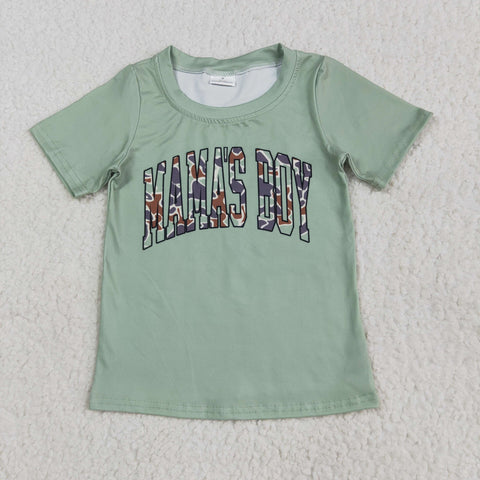 BT1184 MAMA'S BOY Camo Green Kids Boys Shirt Top