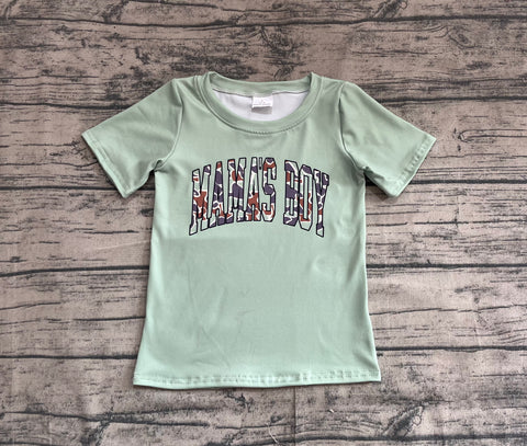 Preorder BT1184 MAMA'S BOY Camo Green Kids Boys Shirt Top