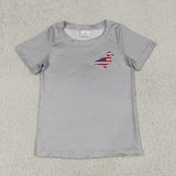 BT1199 USA July 4th Mallard Duck Kids Boys Shirt Top