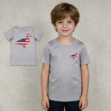 BT1199 USA July 4th Mallard Duck Kids Boys Shirt Top