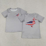 BT1199 USA July 4th Mallard Duck Kids Boys Shirt Top