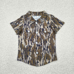BT1201 Hunting Camo Buttons Kids Boys Shirt