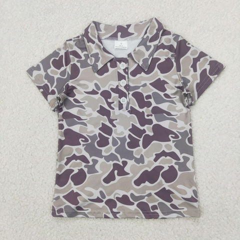 BT1211 Hunting Camo Kids Boys Polo Shirt Top