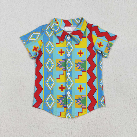 BT1225 Colorful Buttons Kids Boys Shirt