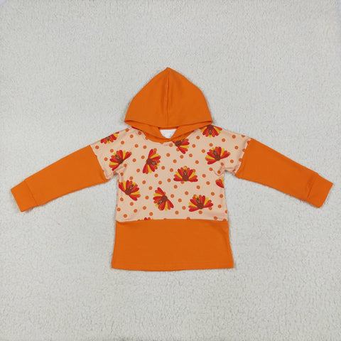 BT1247 Thanksgiving Turkey Orange Hoodie Kids Pullover