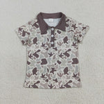 BT1261 Hunting Mallard Ducks Camo Kids Boys Polo Shirt Top