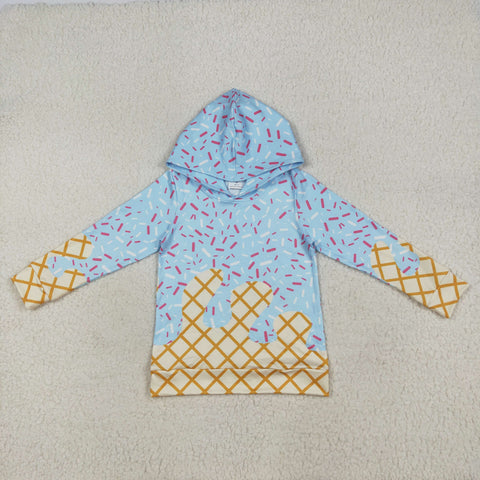 BT1270 Ice Cream Drip Blue Sprinkles Hoodie Kids Pullover
