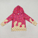 BT1271 Ice Cream Sprinkles Pink Hoodie Kids Pullover