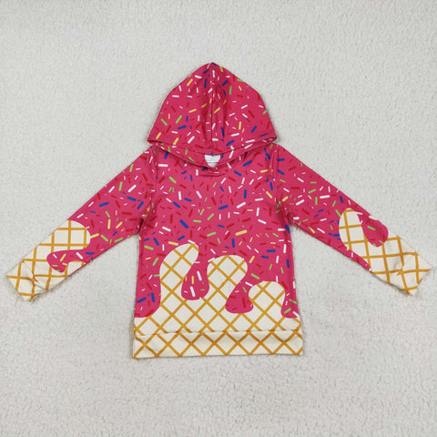BT1271 Ice Cream Sprinkles Pink Hoodie Kids Pullover