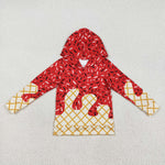 BT1272 Ice Cream Sprinkles Drip Red Hoodie Kids Pullover