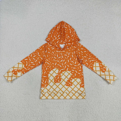 BT1274 Ice Cream Sprinkles Orange Hoodie Kids Pullover