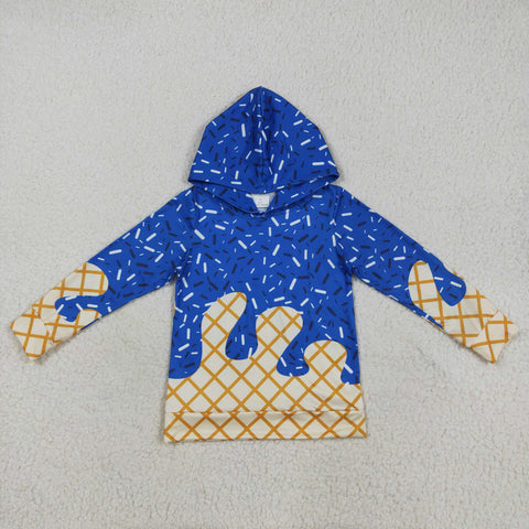 BT1275 Ice Cream Sprinkles Blue Hoodie Kids Pullover