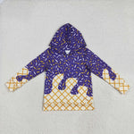 BT1276 Ice Cream Sprinkles Drip Purple Hoodie Kids Pullover