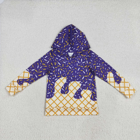 BT1276 Ice Cream Sprinkles Purple Hoodie Kids Pullover