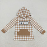 BT1285 Embroidery Hunting Dog Mallard Ducks Hoodie Kids Boys Pullover