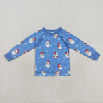 BT1289 Christmas Santa Blue Kids Shirt Top