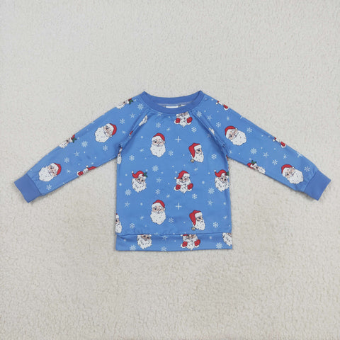 BT1289 Christmas Santa Blue Kids Shirt Top