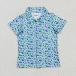 BT1296 Fishing Gear Buttons Kids Boys Shirt