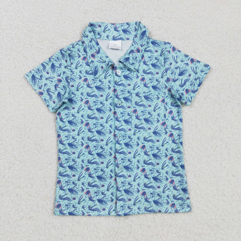 BT1296 Fishing Gear Buttons Kids Boys Shirt