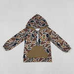 BT1300 Embroidery Hunting Camo Dog Mallard Ducks Hoodie Kids Boys Pullover