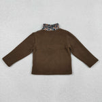 BT1309 Hunting Camo Brown Sherpa Zipper Kids Boys Pullover