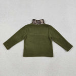 BT1317 Hunting Camo Green Sherpa Zipper Kids Boys Pullover