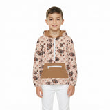 BT1318 Football Star Plaid Hoodie Kids Boys Pullover