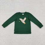 BT1334 Embroidery Mallard Ducks Green Kids Boys Shirt