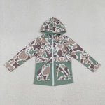 BT1335 Hunting Camo Deer Elk Hoodie Zipper Boy's Coat