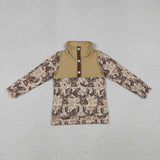 BT1338 Hunting Camo Elk Buttons Kids Boys Pullover (12-18M to 7-8T)