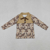 BT1338 Hunting Camo Elk Buttons Kids Boys Pullover (12-18M to 7-8T)