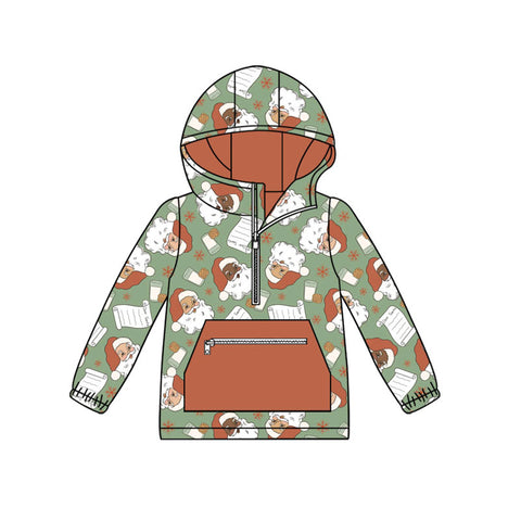 Preorder 09.25 BT1341 Christmas Santa Milk Cookie Hoodie Kids Boys Pullover