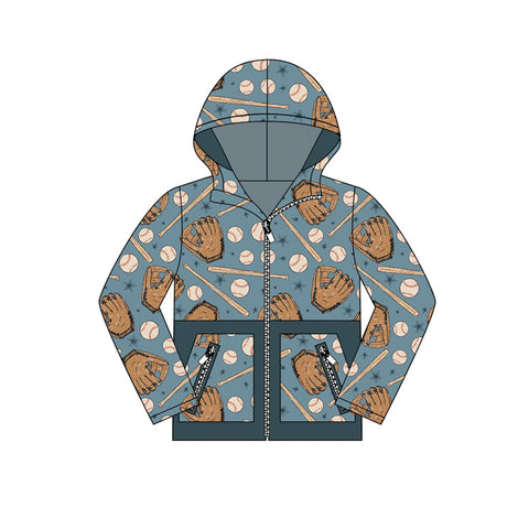 Preorder 09.25 BT1342 Game Day Baseball Hoodie Kids Boys Pullover