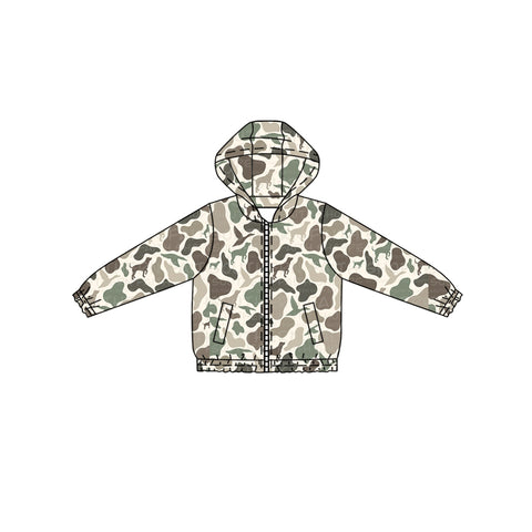 Preorder 09.25 BT1343 Hunting Mallard Ducks Camo Dog Kids Boys Zipper Coat