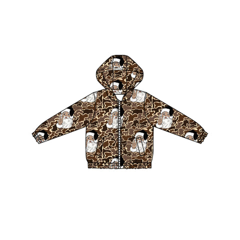 Preorder 09.25 BT1344 Christmas Santa Camo Kids Boys Zipper Coat