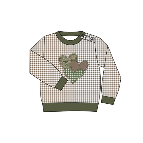 Preorder 10.01 MOQ 5 pcs BT1352 Hunting Camo Love Kids Boys Shirt Top