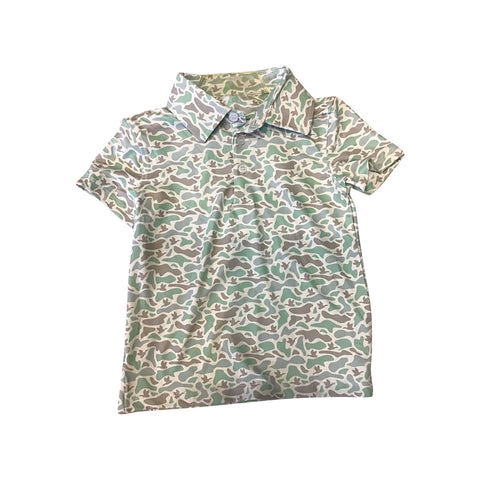 Preorder 10.03 MOQ 5 pcs BT1354 Mallard Ducks Camo Kids Boys Polo Shirt Top