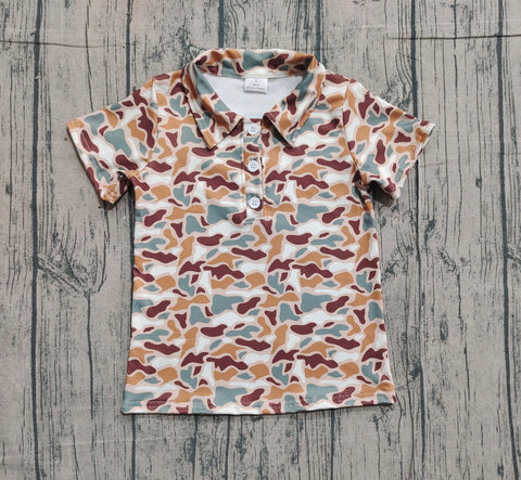 Preorder Samples BT1355 Camo Kids Boys Polo Shirt Top