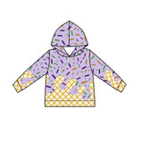 Preorder Samples BT1373 Ice Cream Drip Sprinkles Purple Kids Girls Hoodie Pullover