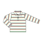 Preorder Samples BT1375 Mardi Gras Stripe Kids Boys Polo Shirt Top (12-18M to 7-8T)