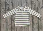 Preorder Samples BT1375 Mardi Gras Stripe Kids Boys Polo Shirt Top (12-18M to 7-8T)